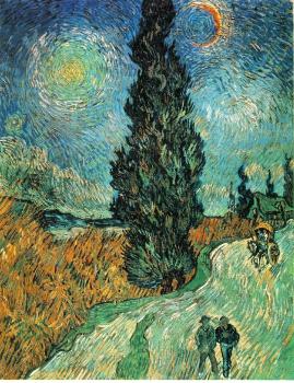 Vincent Van Gogh : Road with Cypress and Star